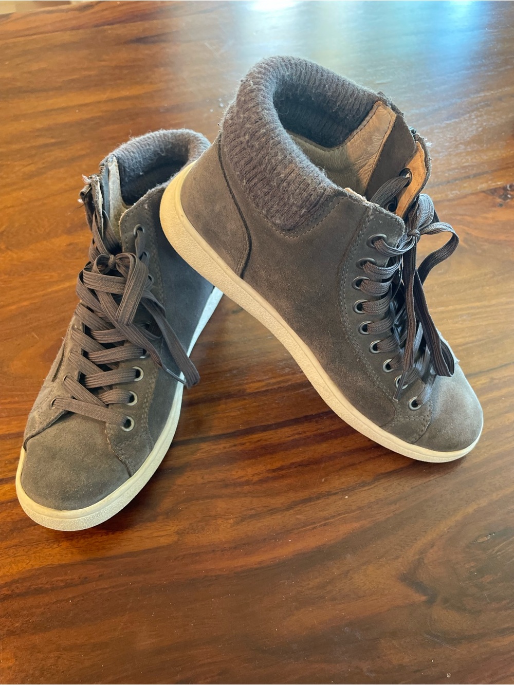 UGG Women's Gray High-Top Suede Sneakers